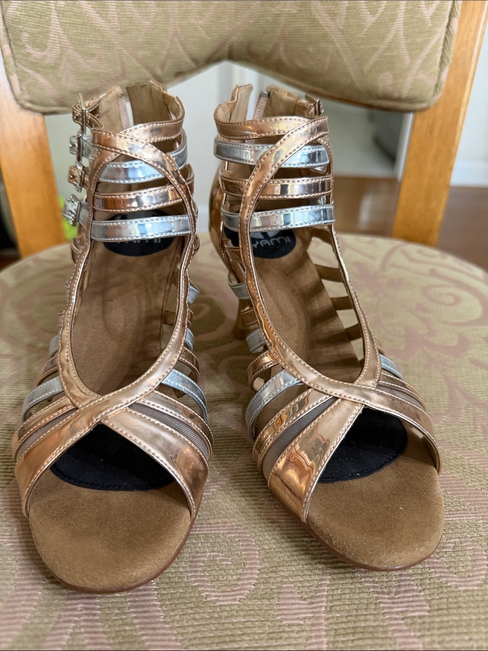 EUC Sz 6.5 YAMI Latin Ballroom Dance Heels 2.75” heel height. - Picture 2 of 8